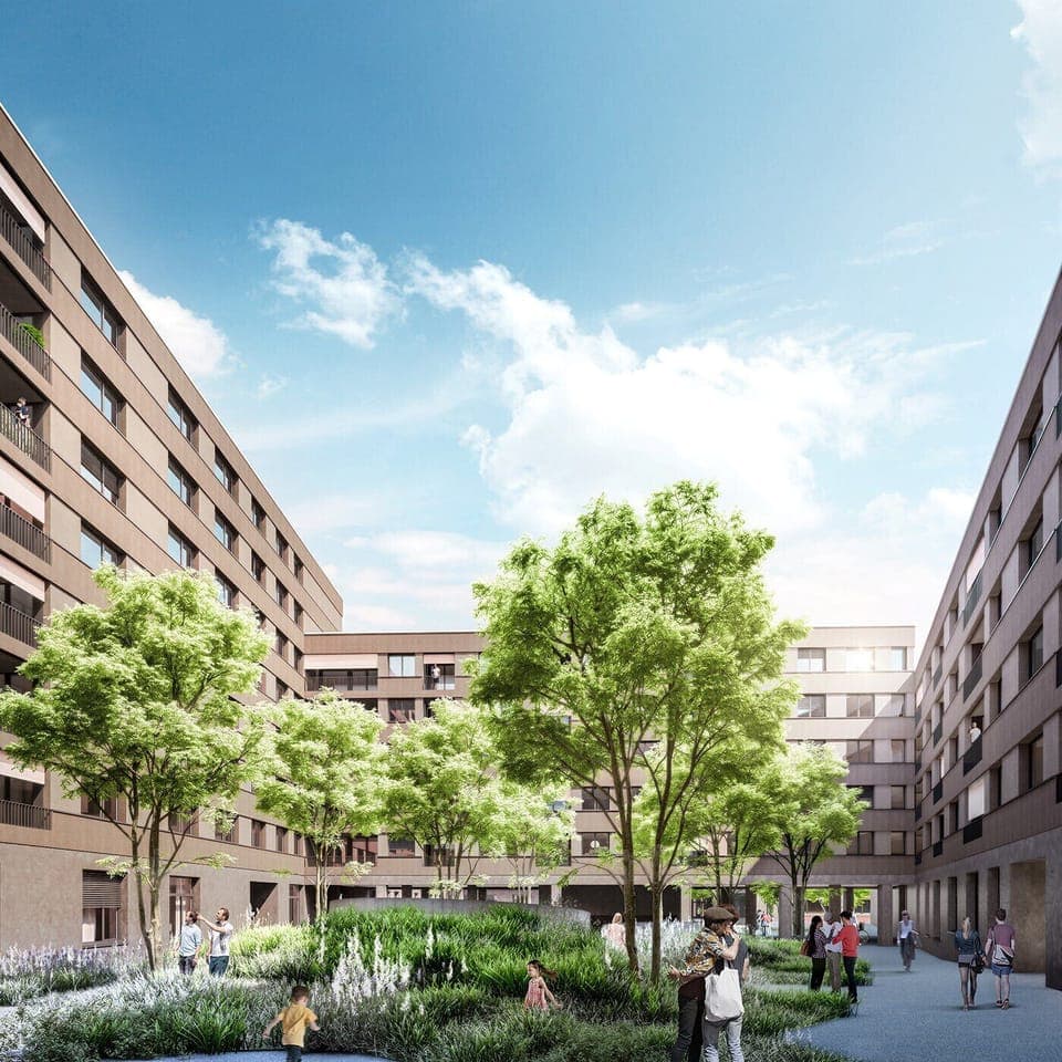 Courtyard Bâleo Erlenmatt in Basel | Apartment Fox III