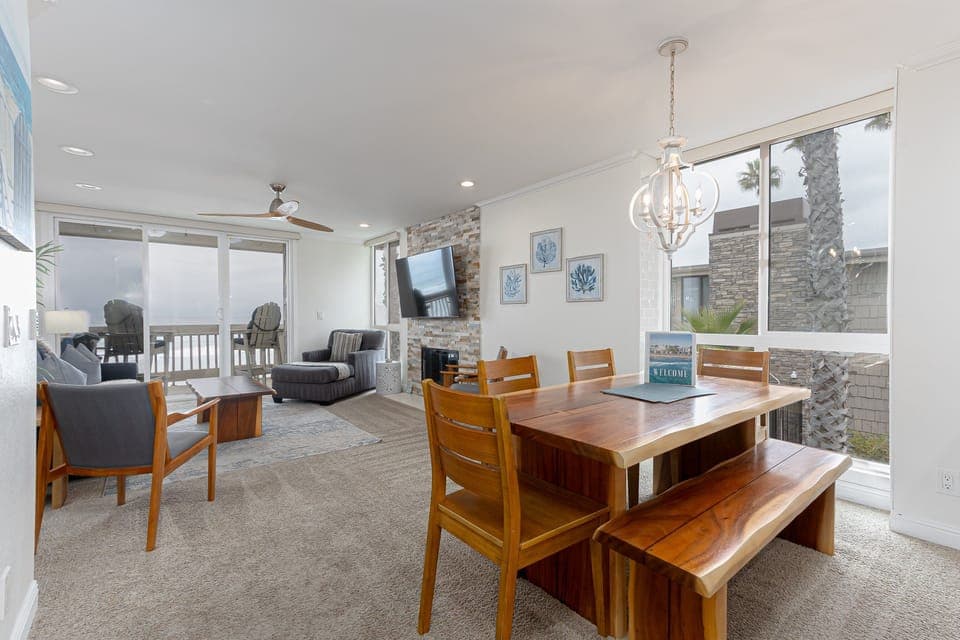 Enjoy the ocean view even from the dining area