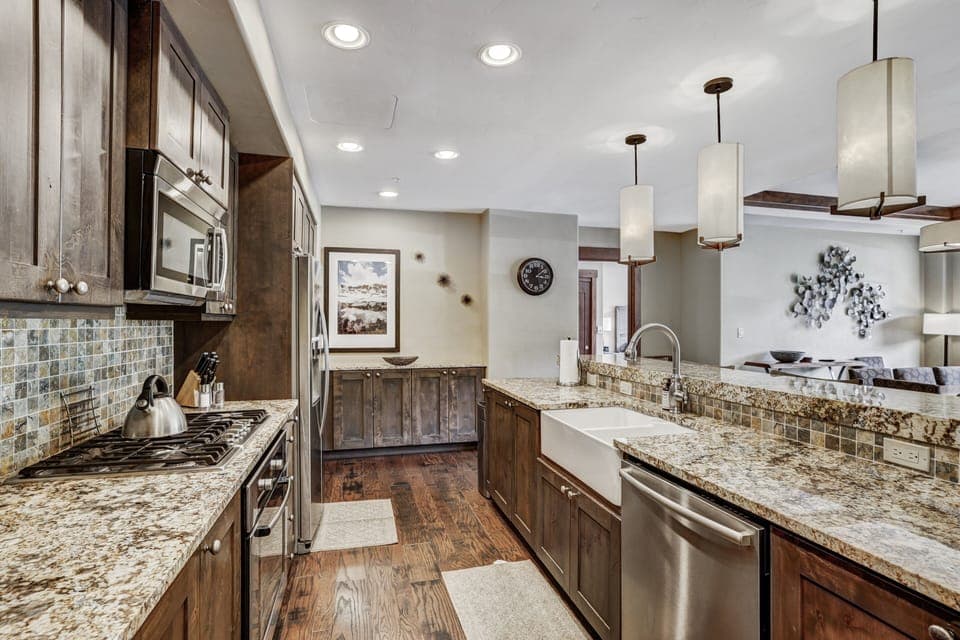 Indoors, Kitchen, Sink, Microwave, Oven