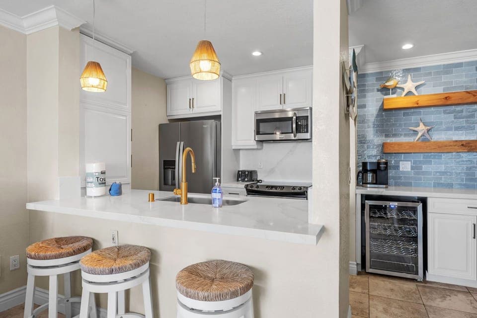 Modern kitchen with coastal charm