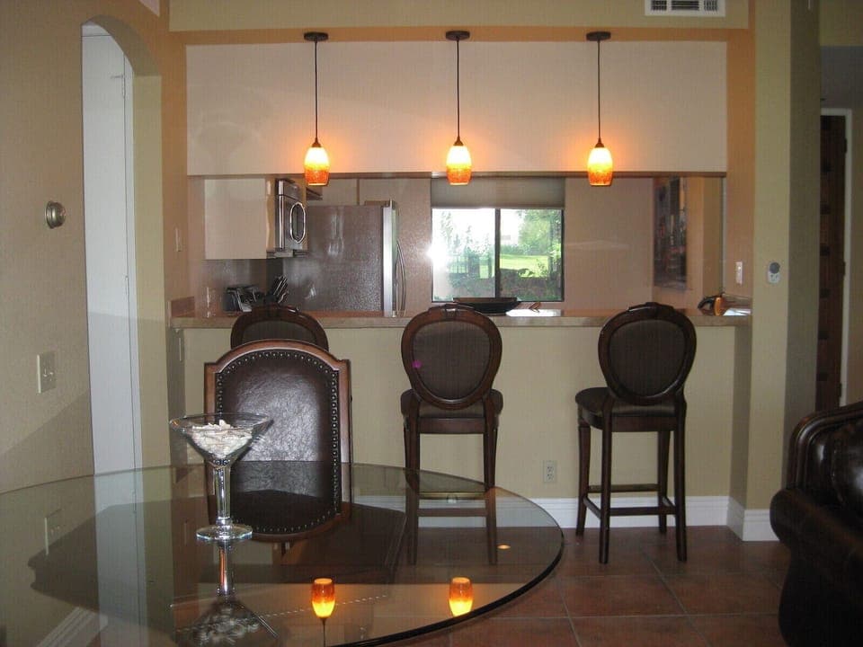 View into kitchen