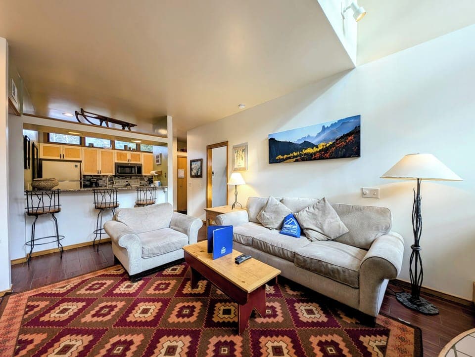 Living room with color and comfy couches