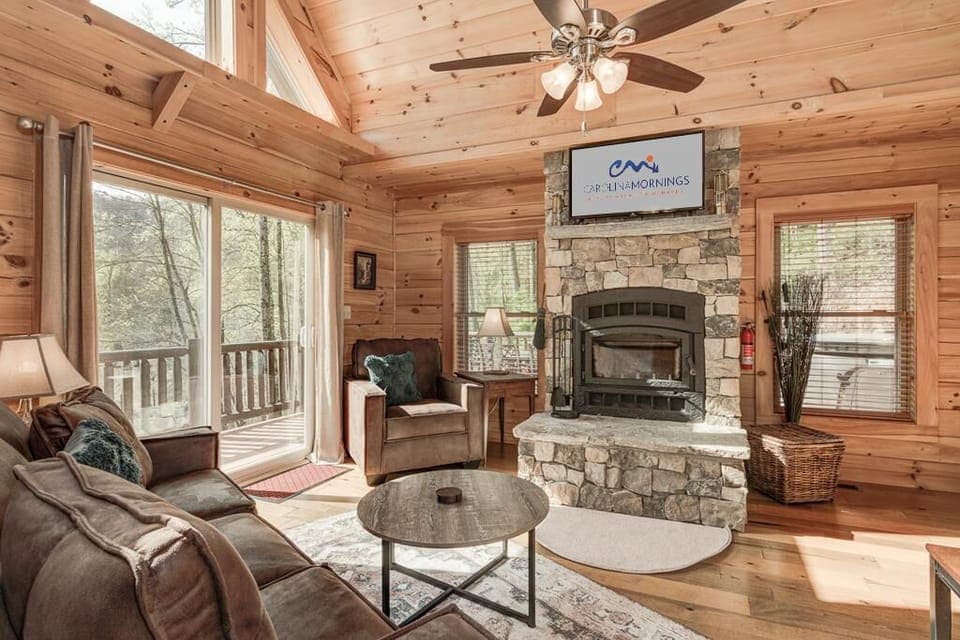 Living Area w/Wood Fireplace