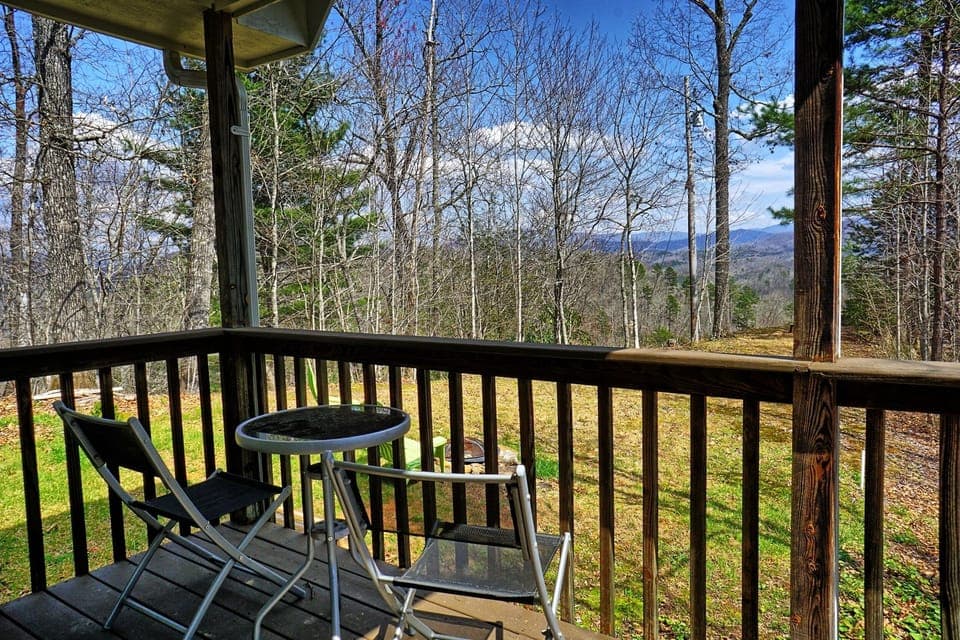 Covered Porch - Covered porch with view of the mountains