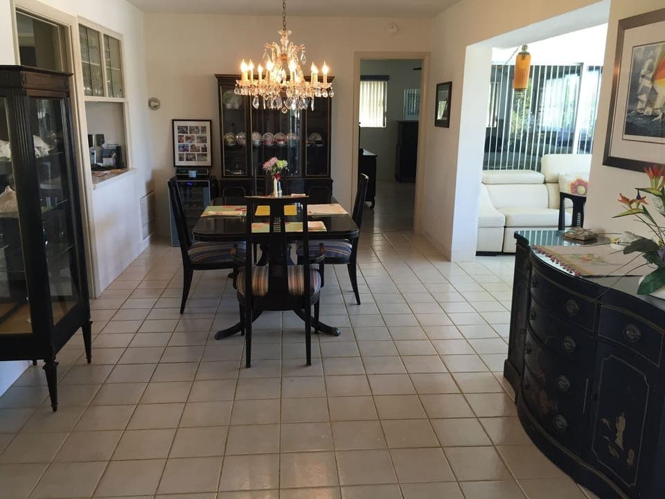 Dining room to kitchen master bedroom & family TV room