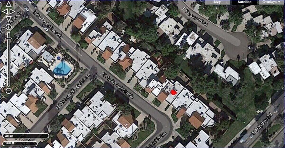 Aerial View (home with red dot)
notice how close to the Heated community Pool and Spa