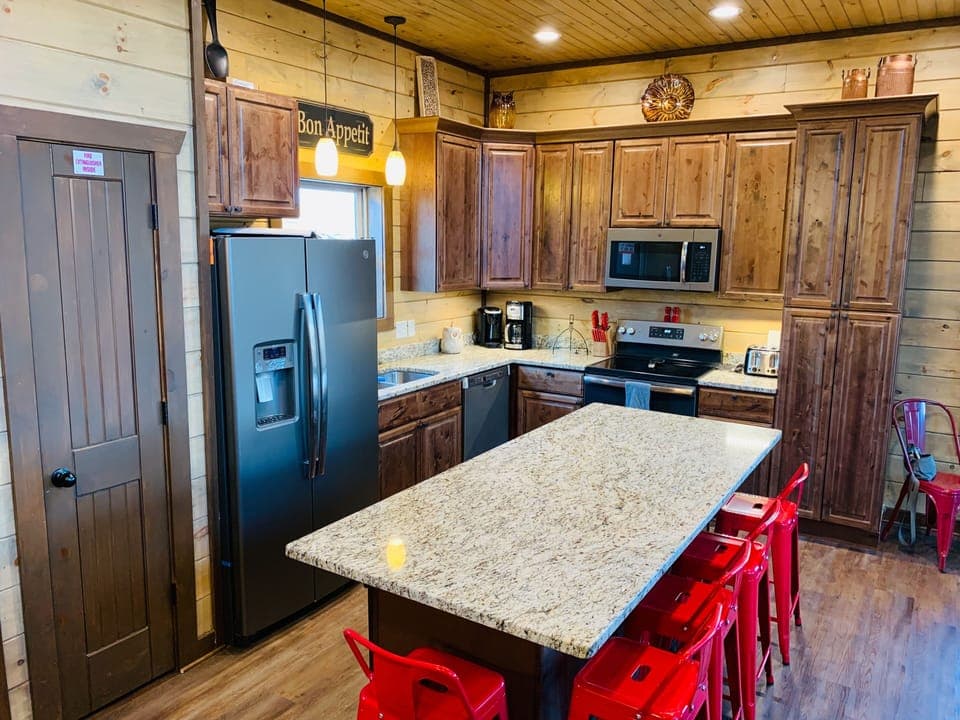 Enjoy the large island in the kitchen with space for 5 people to sit.  