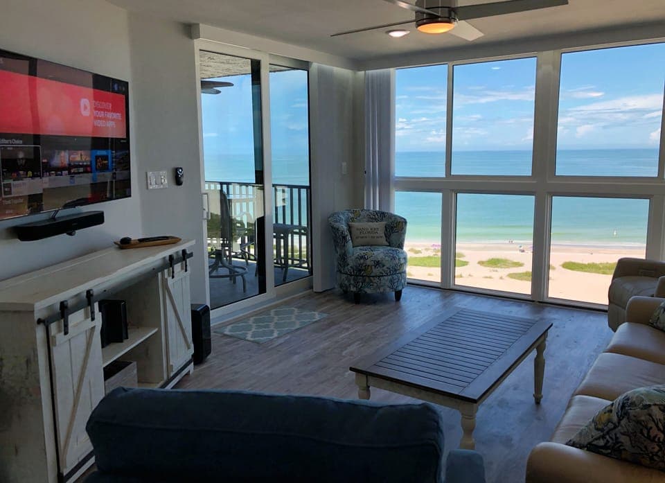Beachfront Views From the 12th Floor Living Room - Beachfront Views of Sand Key Beach From the 12th Floor Living Room, plus Access To The Private Balcony.