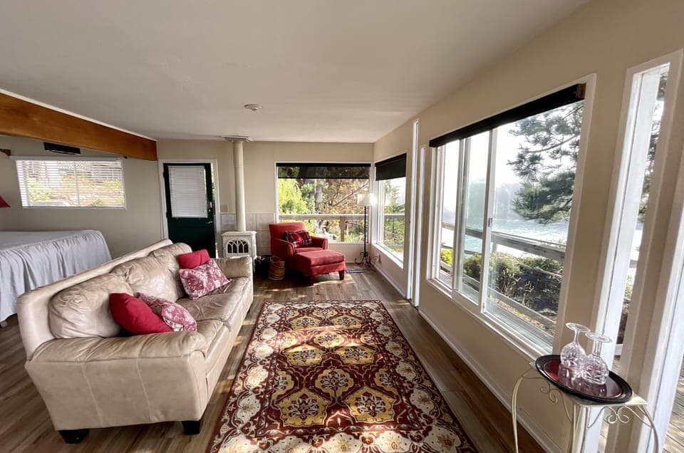 Cottage interior - studio with a living room area & kitchen table (not pictured)