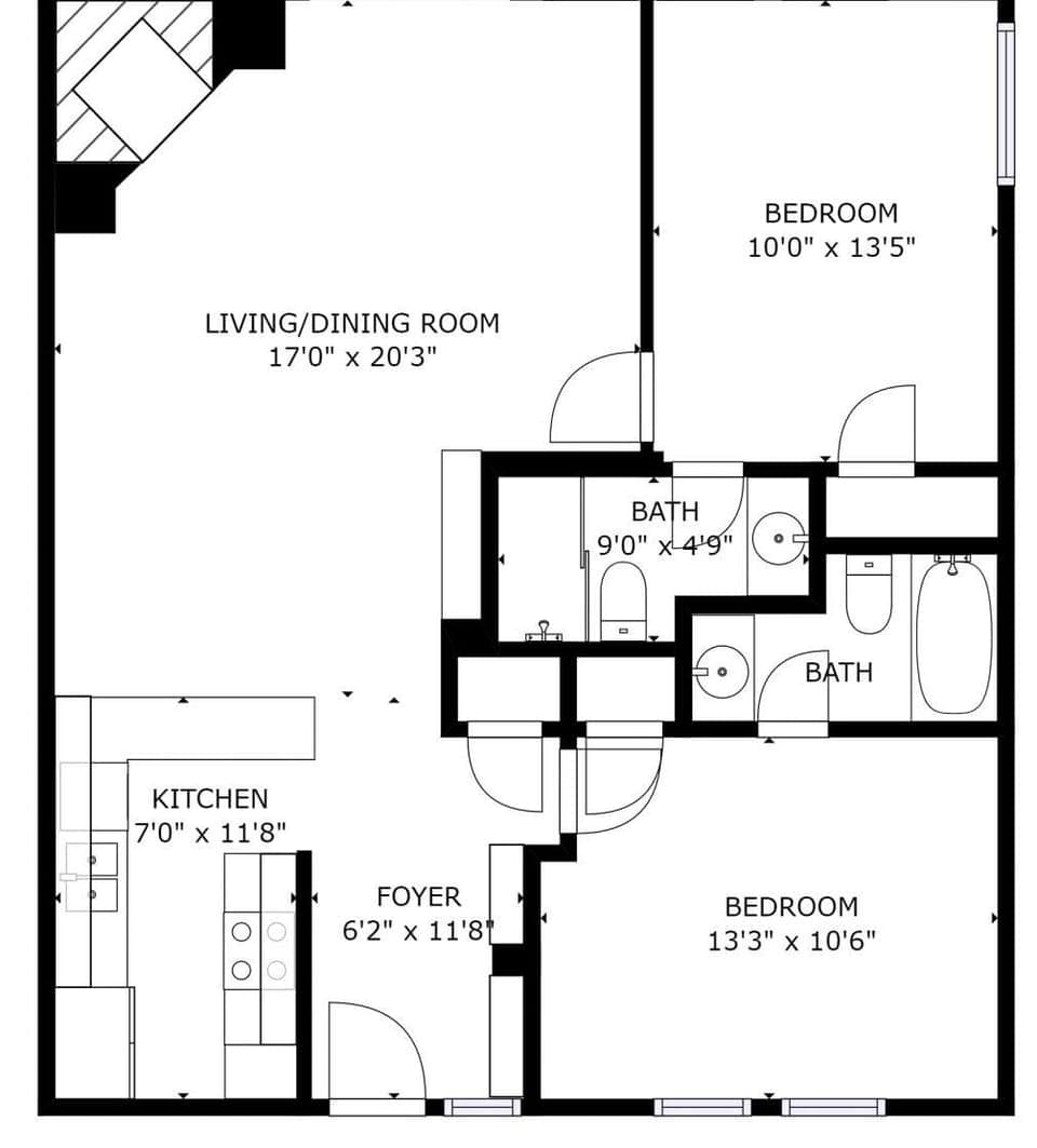 En suite baths and easy access make this two bedroom condo convenient for families and friends.