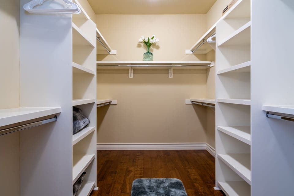 Walk-in closet for guest use!