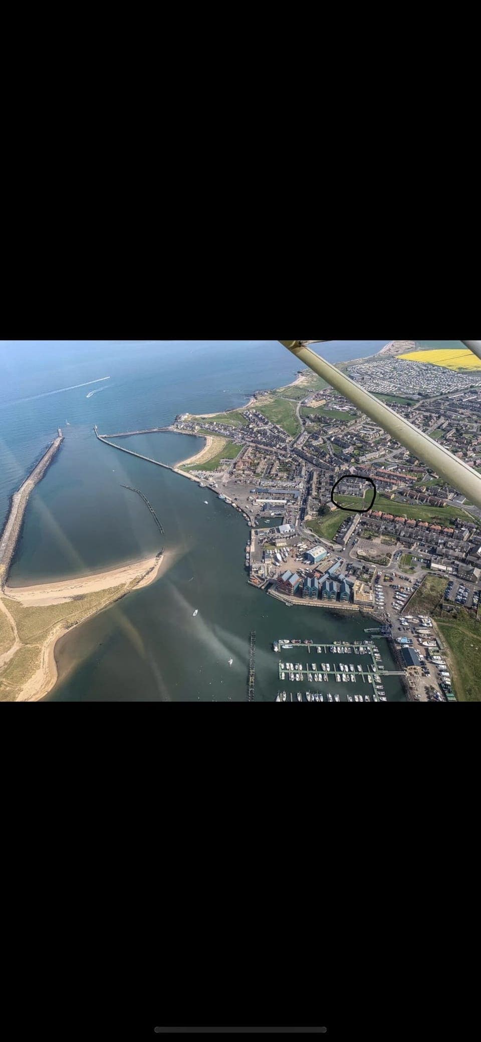 Ariel view of Gerties Getaway (circled)