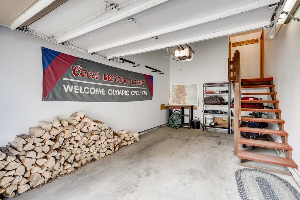 Garage with stair access to main level