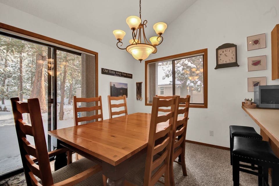 The dining area with extra seating at the counter