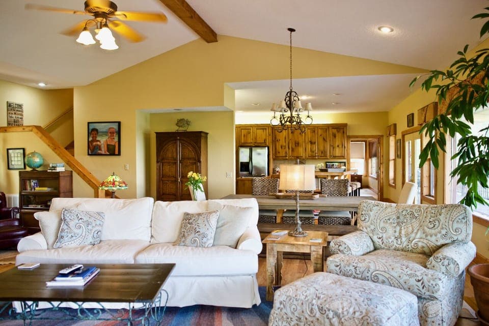 Goose down feather sofa & chair for ultimate comfort.