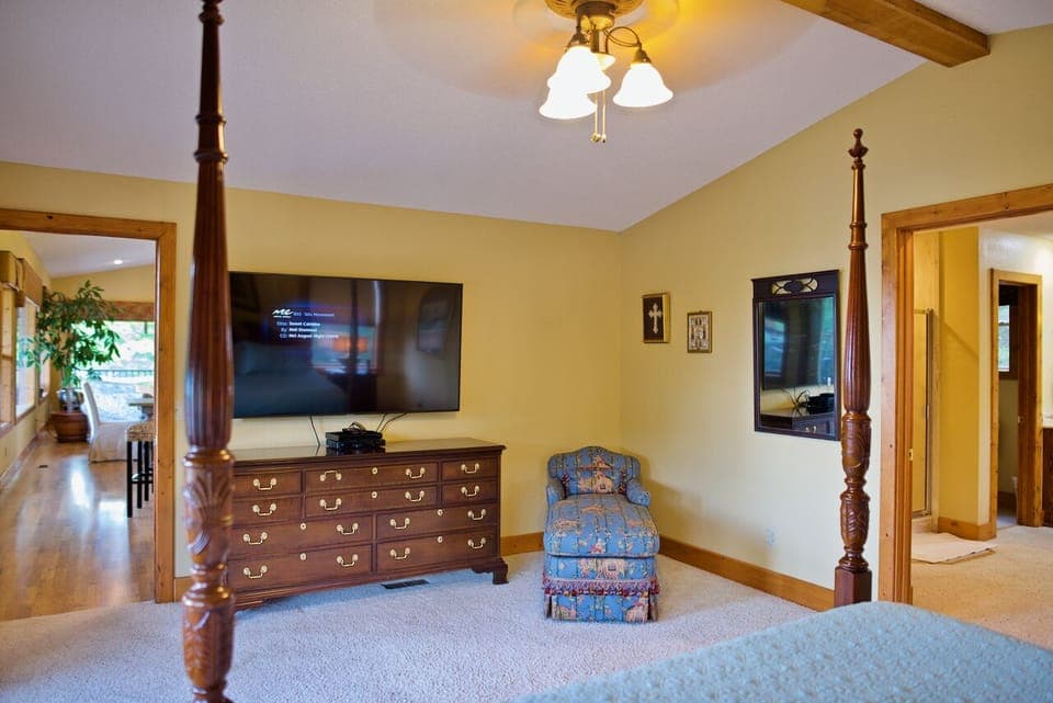 65" TV/DVD in master bedroom.