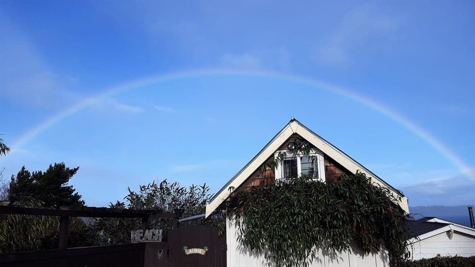 A winter rainbow welcomes our guests.