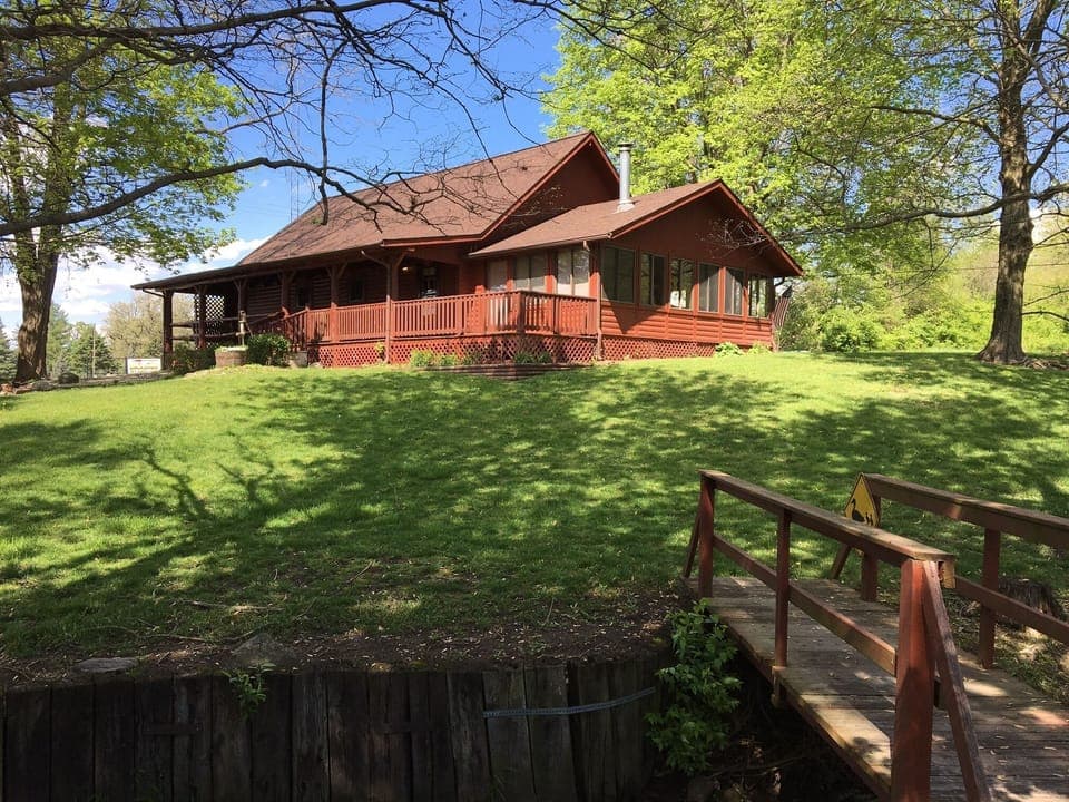 Outside of the Log Cabin in Summer