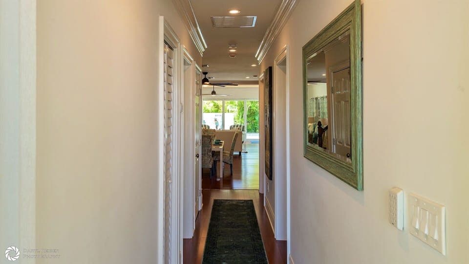 Two of the bedrooms are located on the first floor...