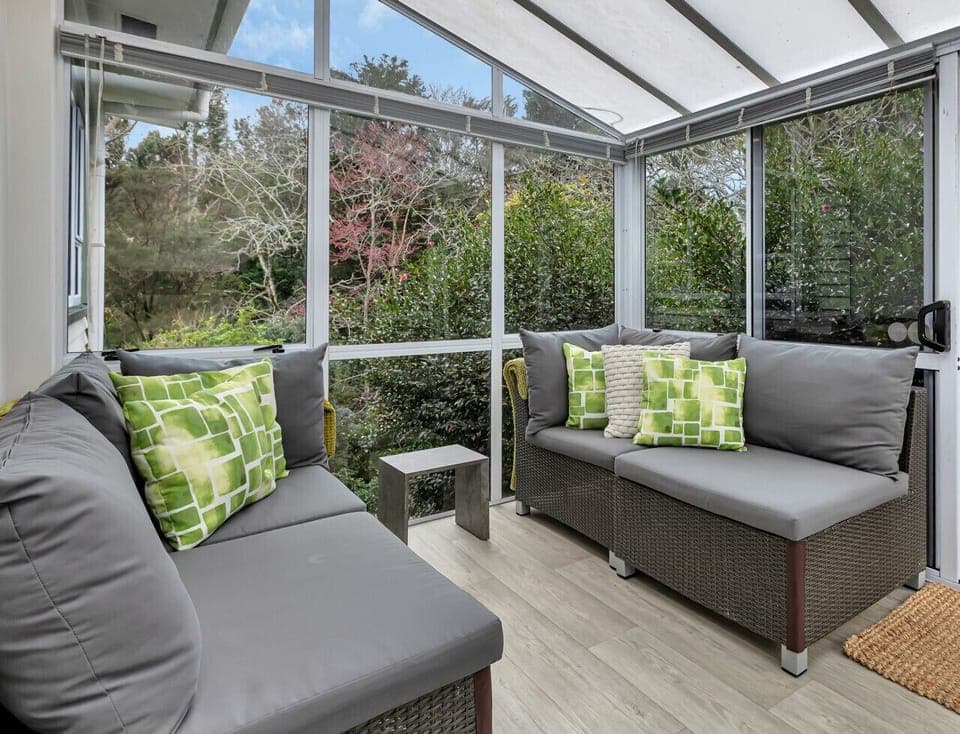 Sunroom overlooking stream