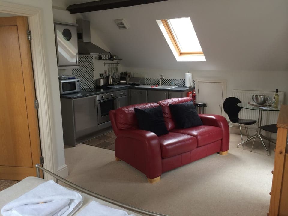 Open plan living cook,dine then relax on the cosy sofa and watch TV or a DVD.