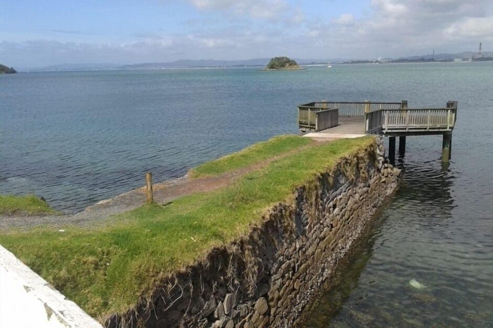 Urquharts Bay Wharf, 5 min walk with your rods!