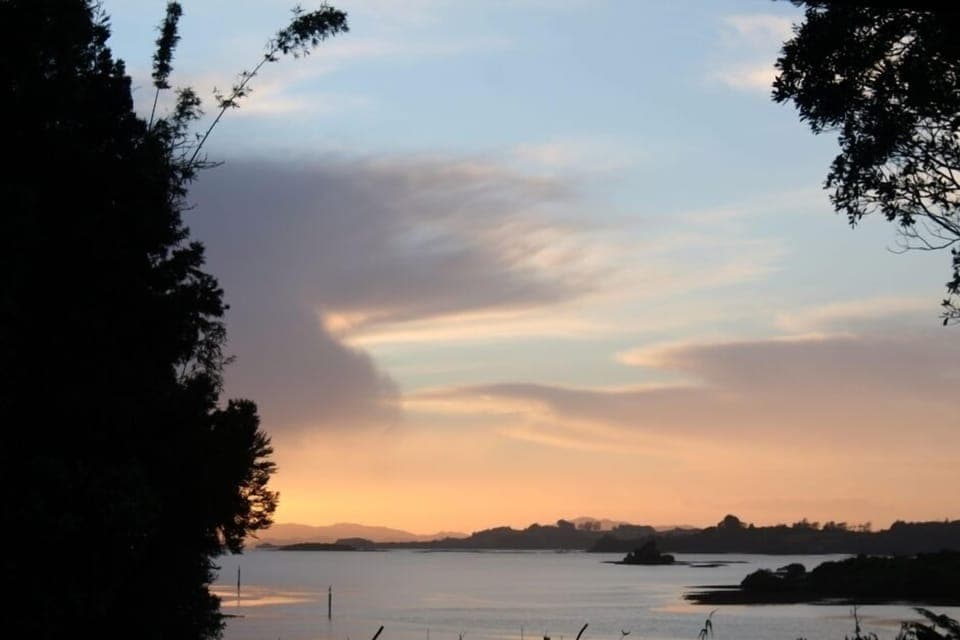 morning looking out the channel sunrise