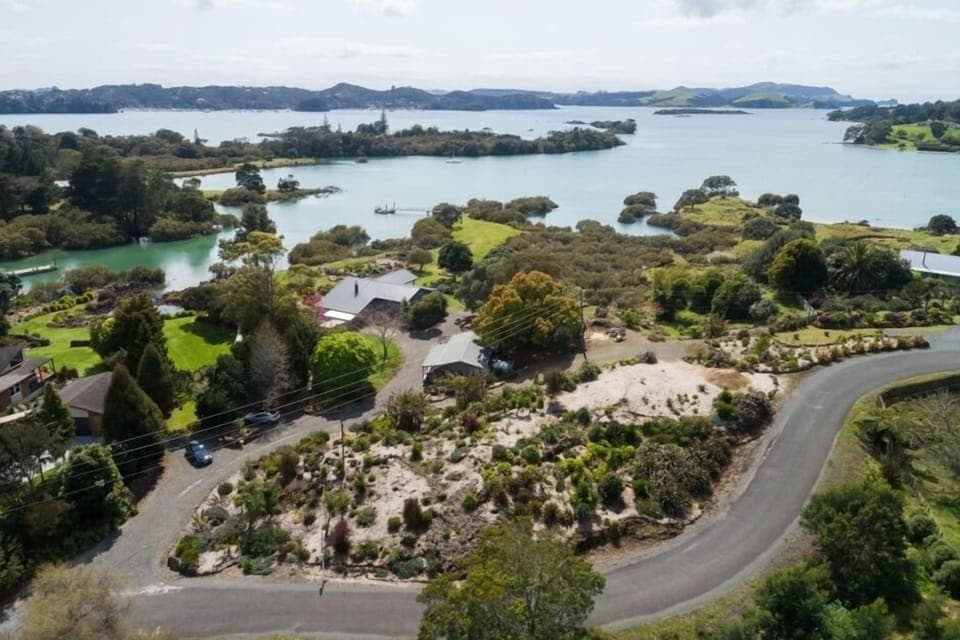 Aerial view of 1.5 hectare property looking North