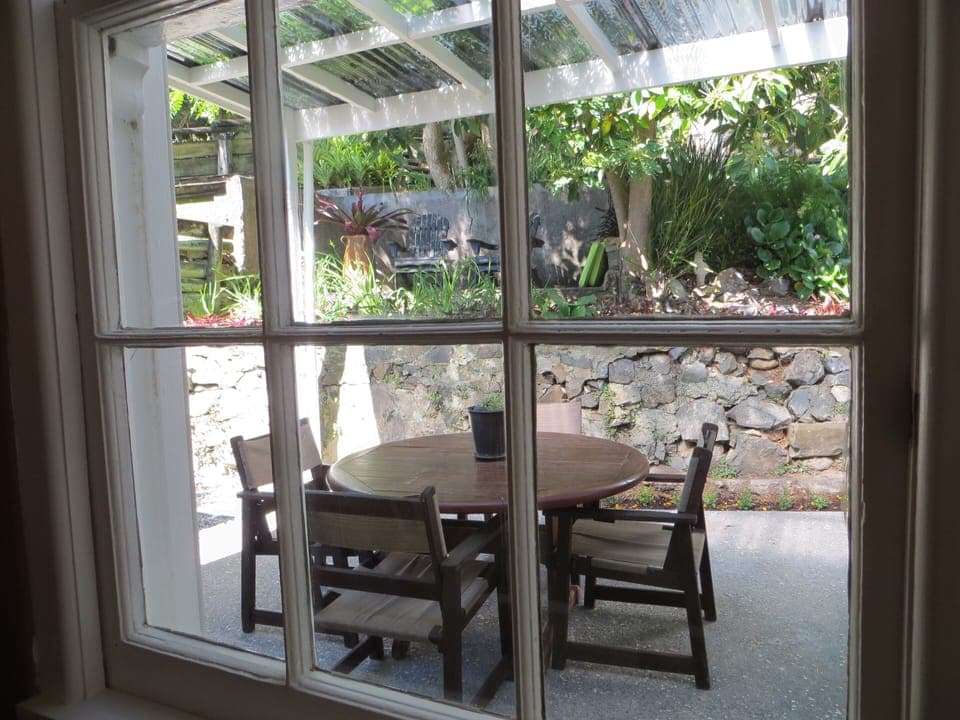 View of courtyard from living room