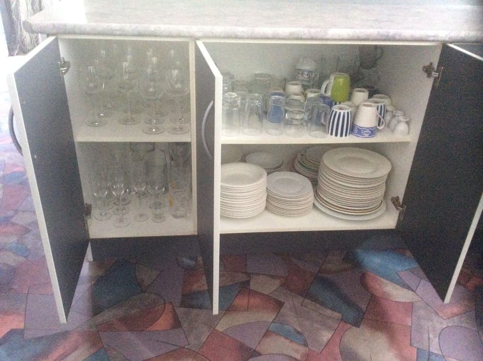 Enough cups, glasses and dishes