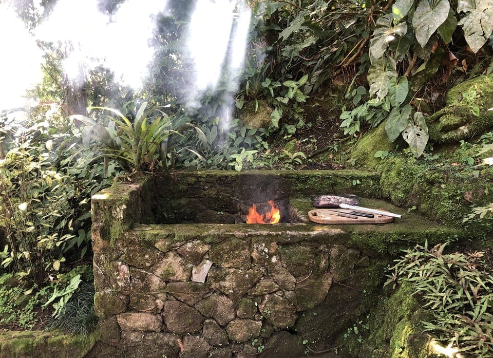 outdoor barbecue charcoal grill