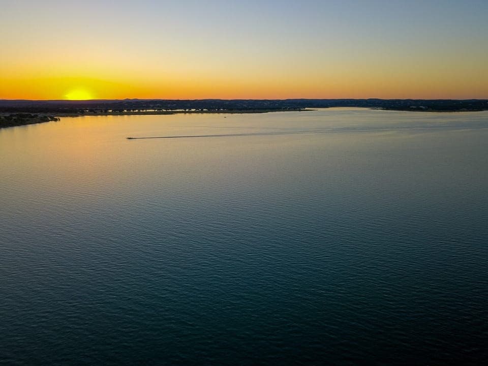 aerial view of sunset