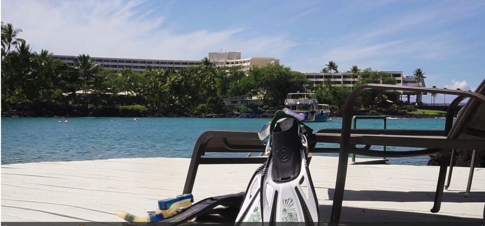 Scuba off the private dock