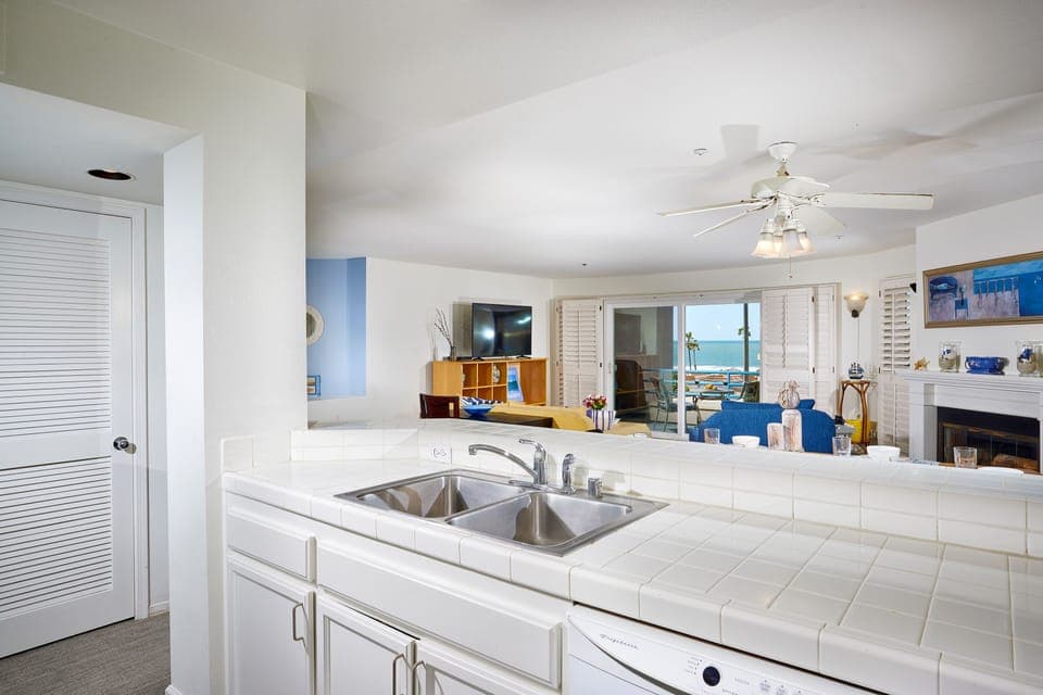 kitchen with ocean view