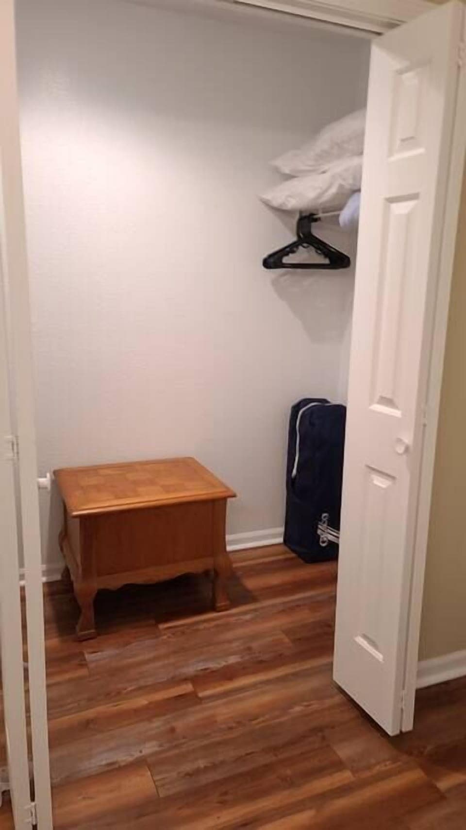 Walk-in closet of master bathroom. (We also provide a pack n play if the need is there) 
