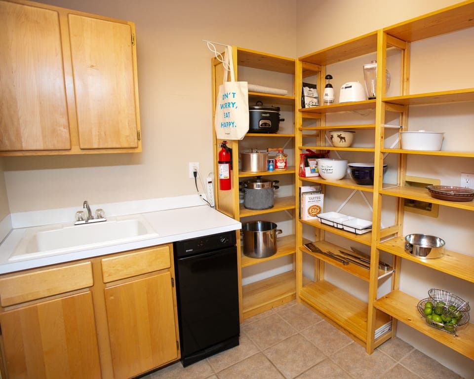 Pantry off Kitchen Pantry off Kitchen Grill just outside the pantry door. Notice the old-fashioned popcorn maker -- we leave you popcorn, too!