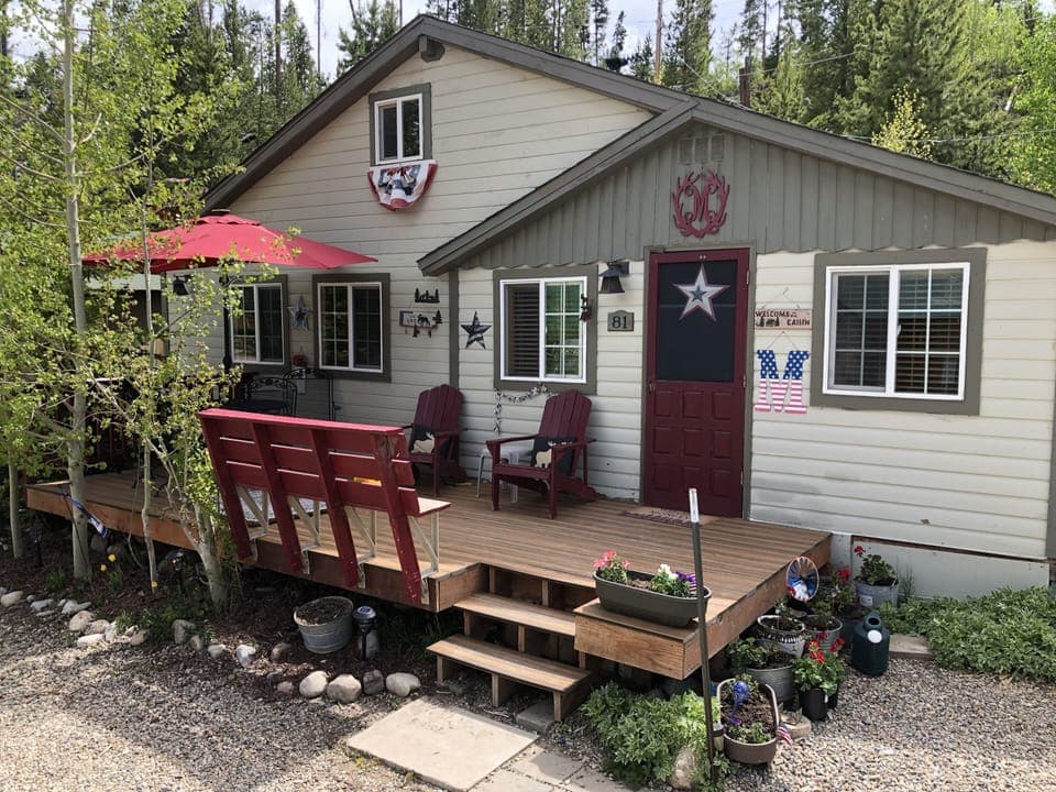 front of cabin