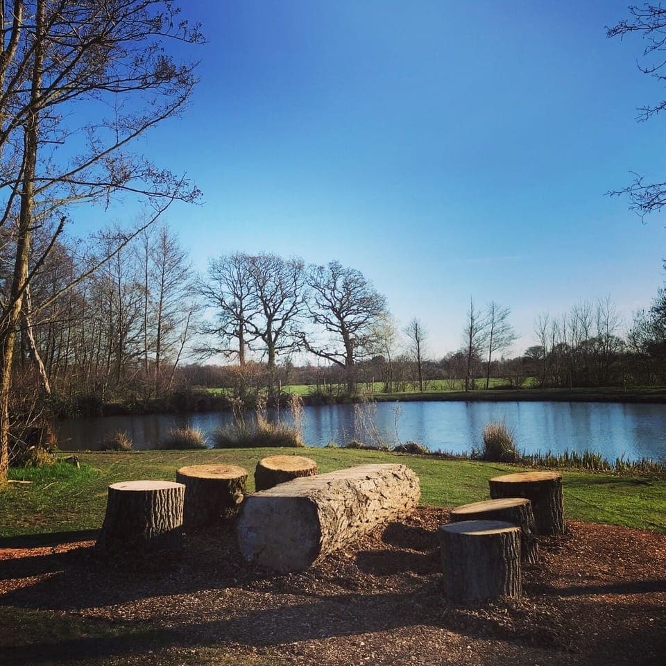 Picnic area by lake, short walk from Chalet
