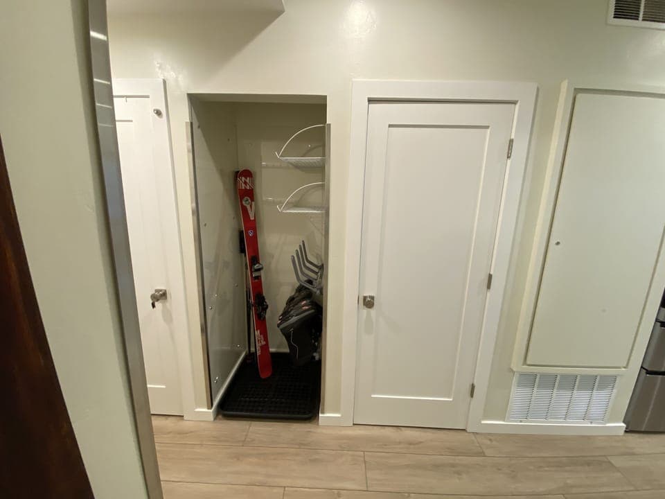 Entry: ski alcove and entry closet