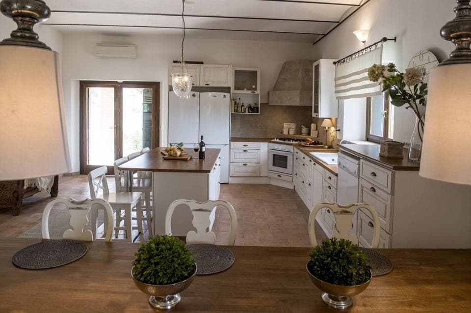 view to the downstairs kitchen area