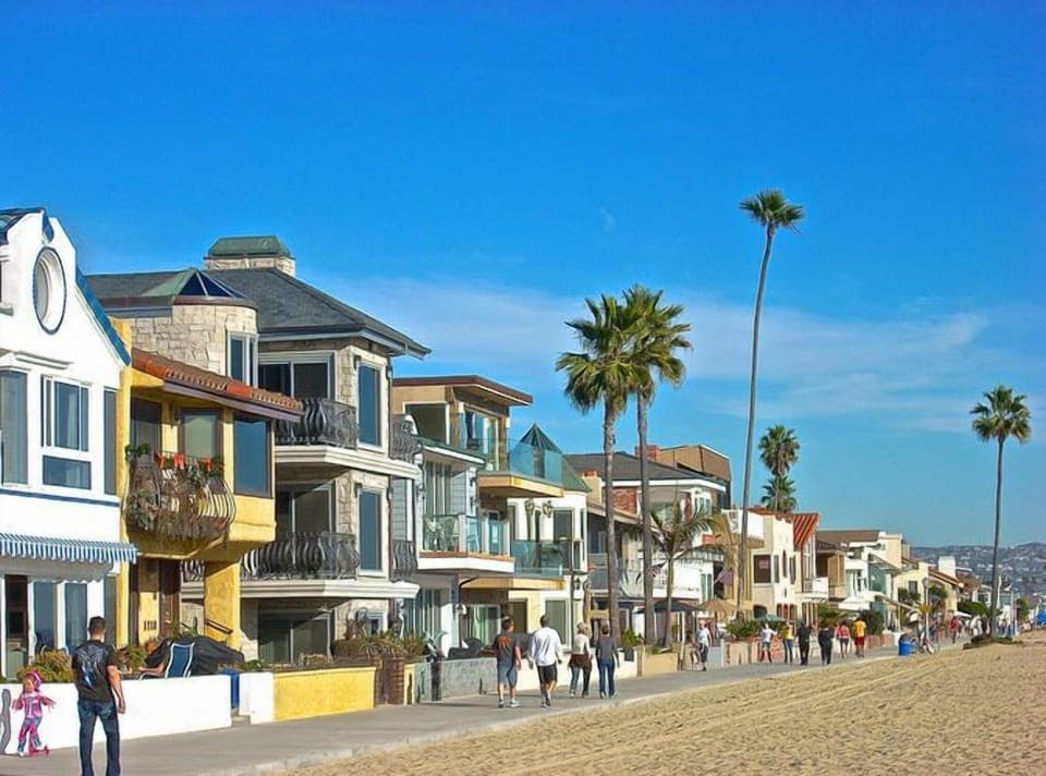 The boardwalk along the Pacific Ocean.  1 Block Away
