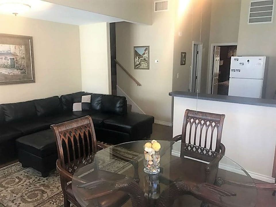 Living room and kitchen area