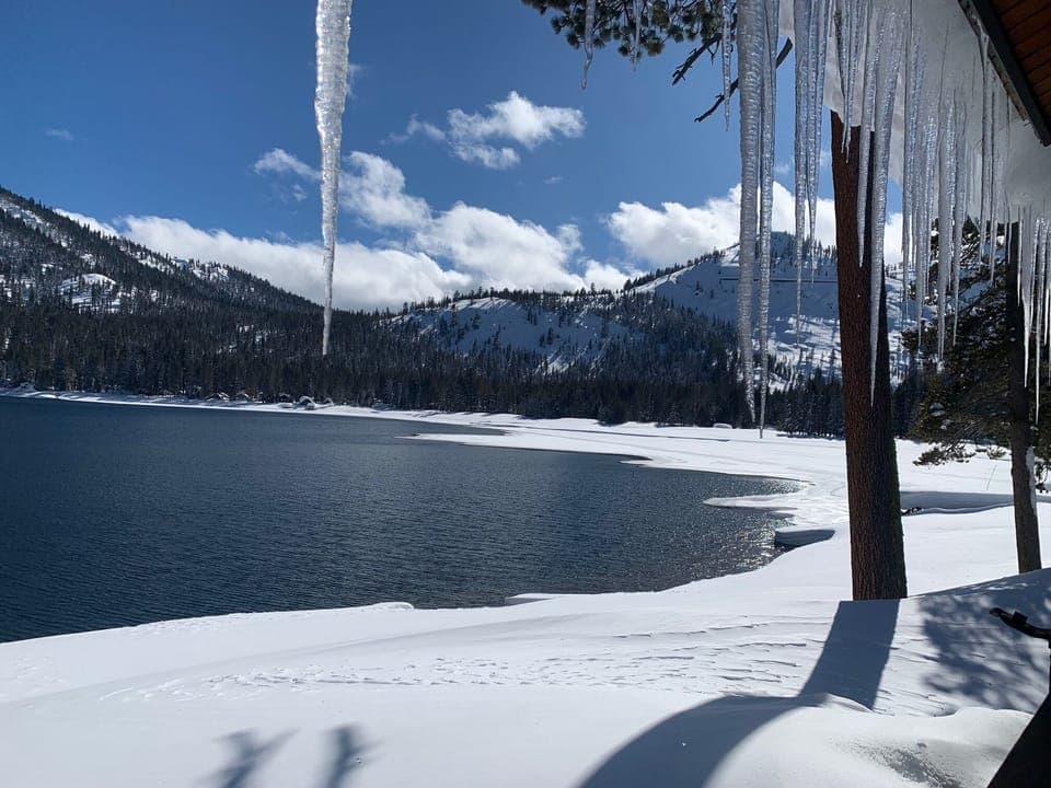 Winter wonderland view from the balcony