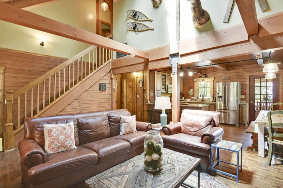 Comfortable living room with gas fireplace 