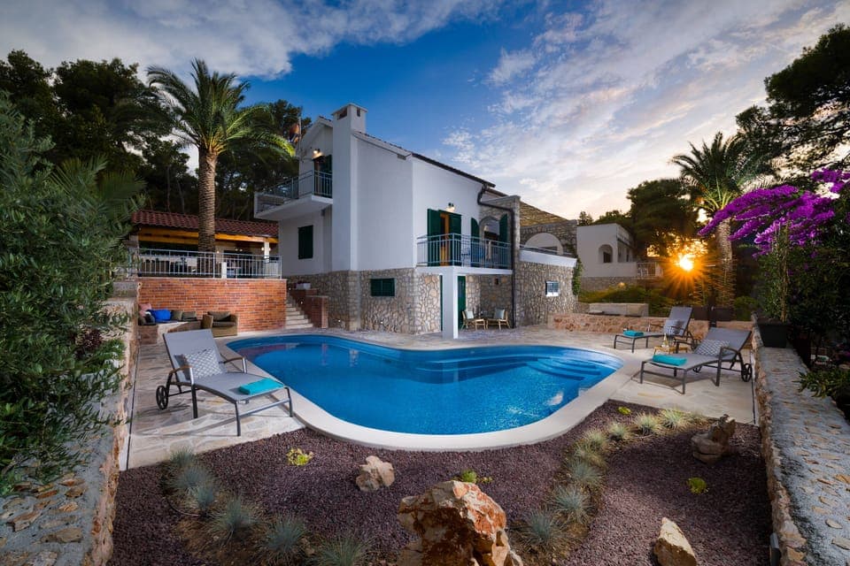 Pool has a massage part.