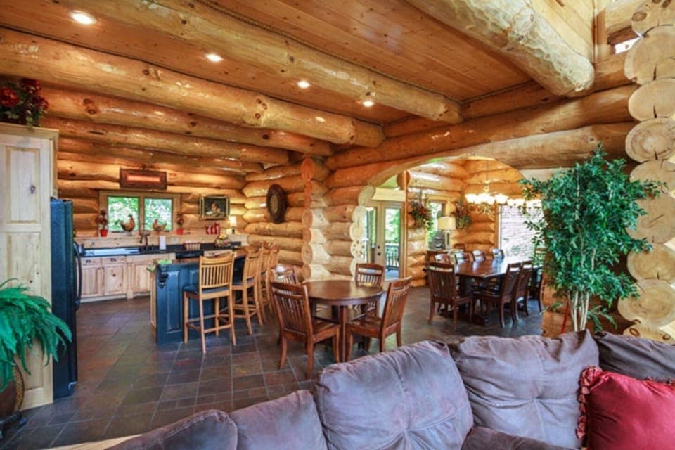 The kitchen is spacious and full of light, allowing for social cooking & dining