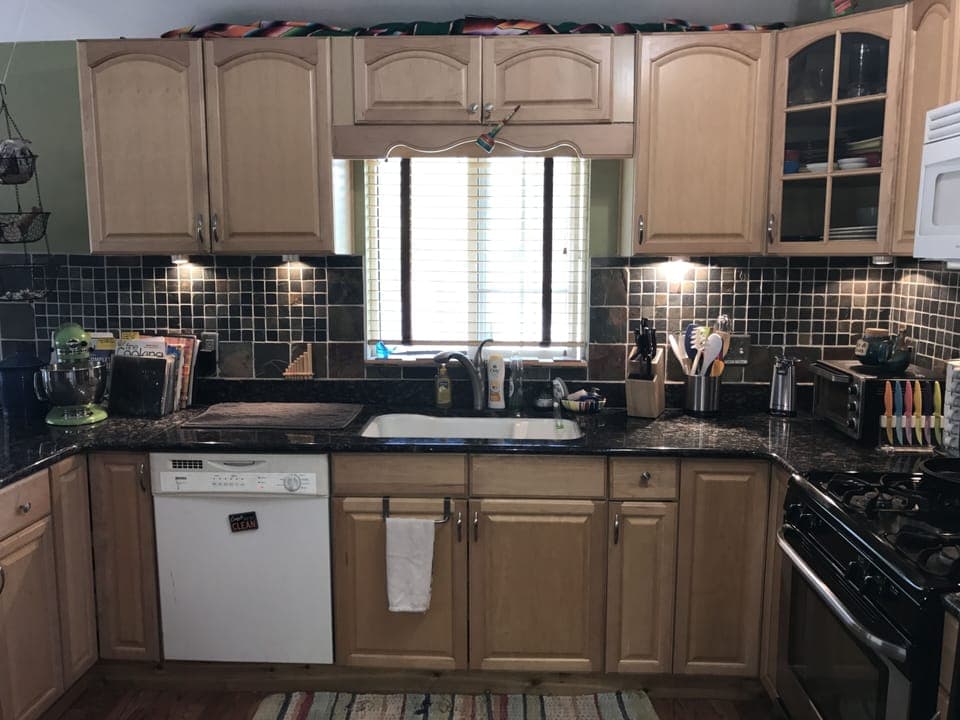 Kitchen with dishwasher and deep sink