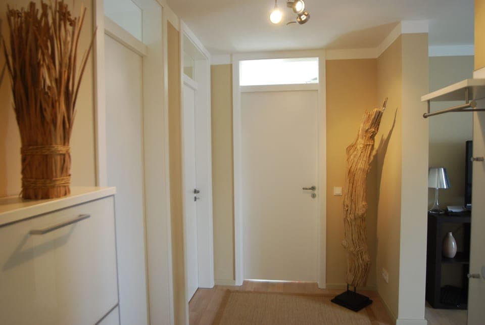 hallway with modern art