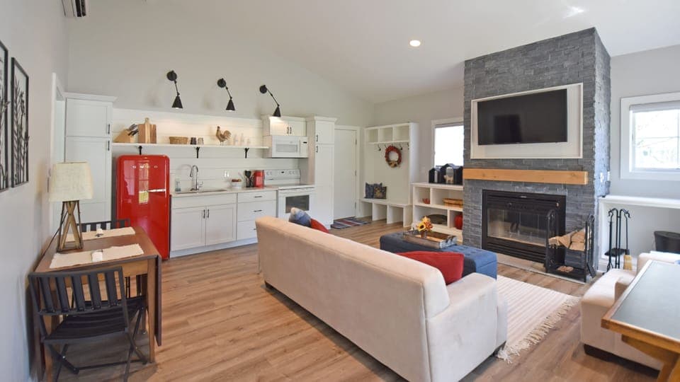 Comfy living space has all you need. 