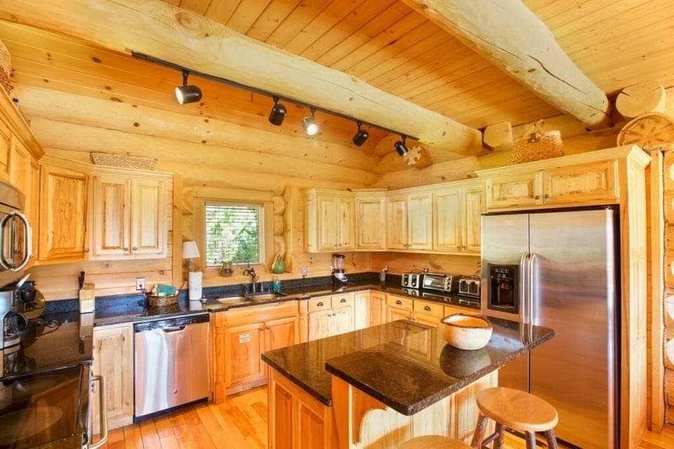 Kitchen with Full Size Refrigerator for Groceries